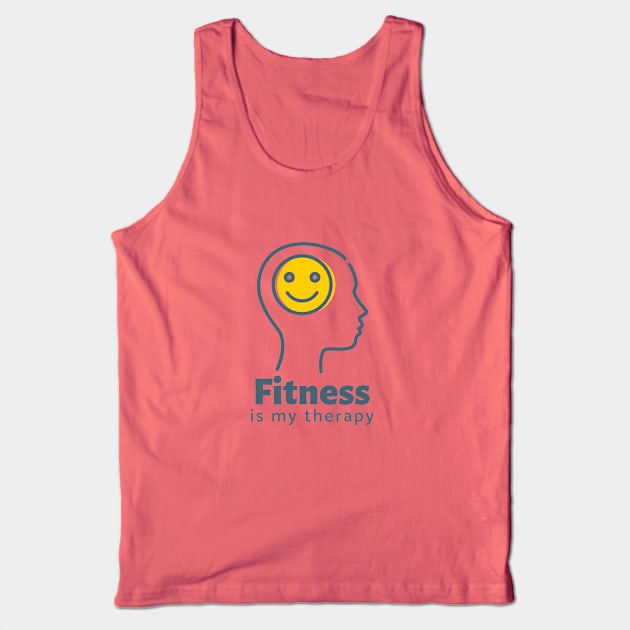 Fitness is my therapy Tank Top by Witty Wear Studio